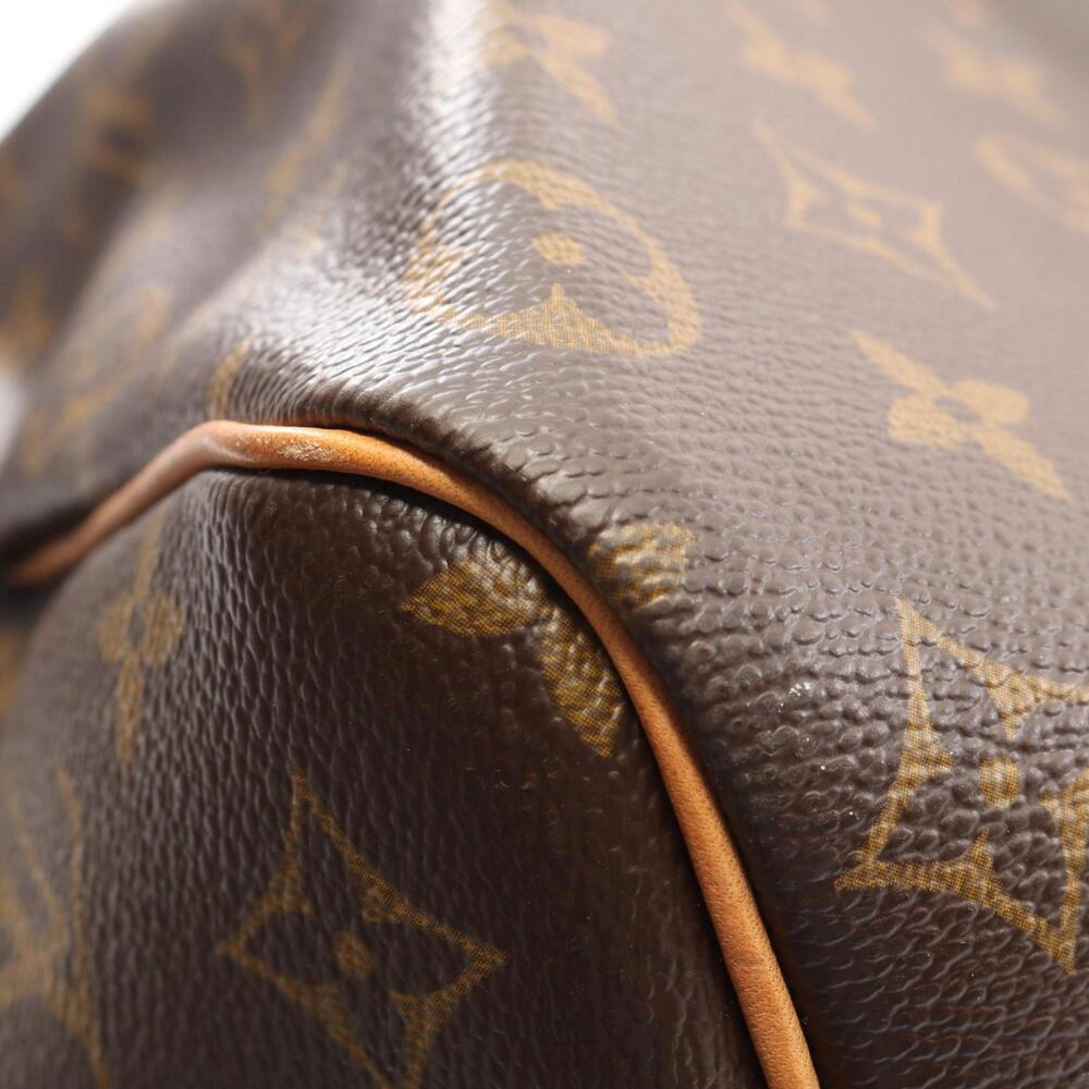 LOUIS VUITTON Authentic Brown Monogram Leather Keepall 50 Boston Bag - Picture 8 of 9